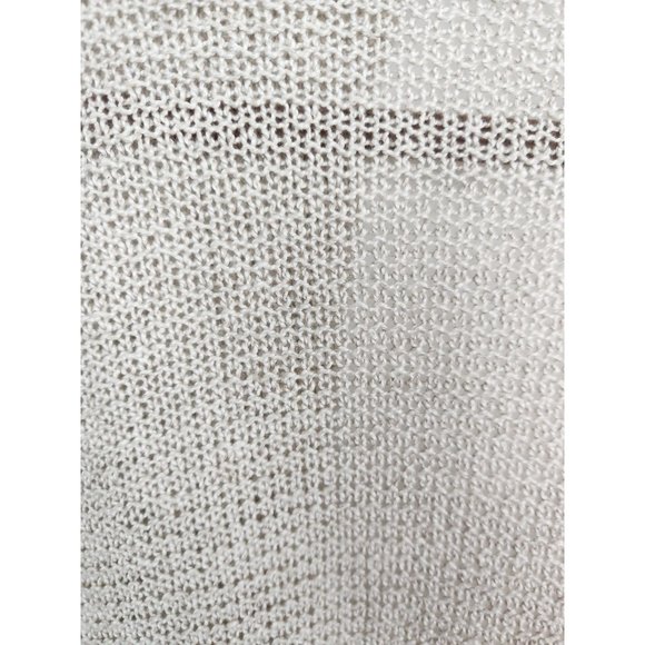 Eileen Fisher Women's Sz. M Beige Knit Linen Blend Open Front Cardigan - Picture 7 of 7